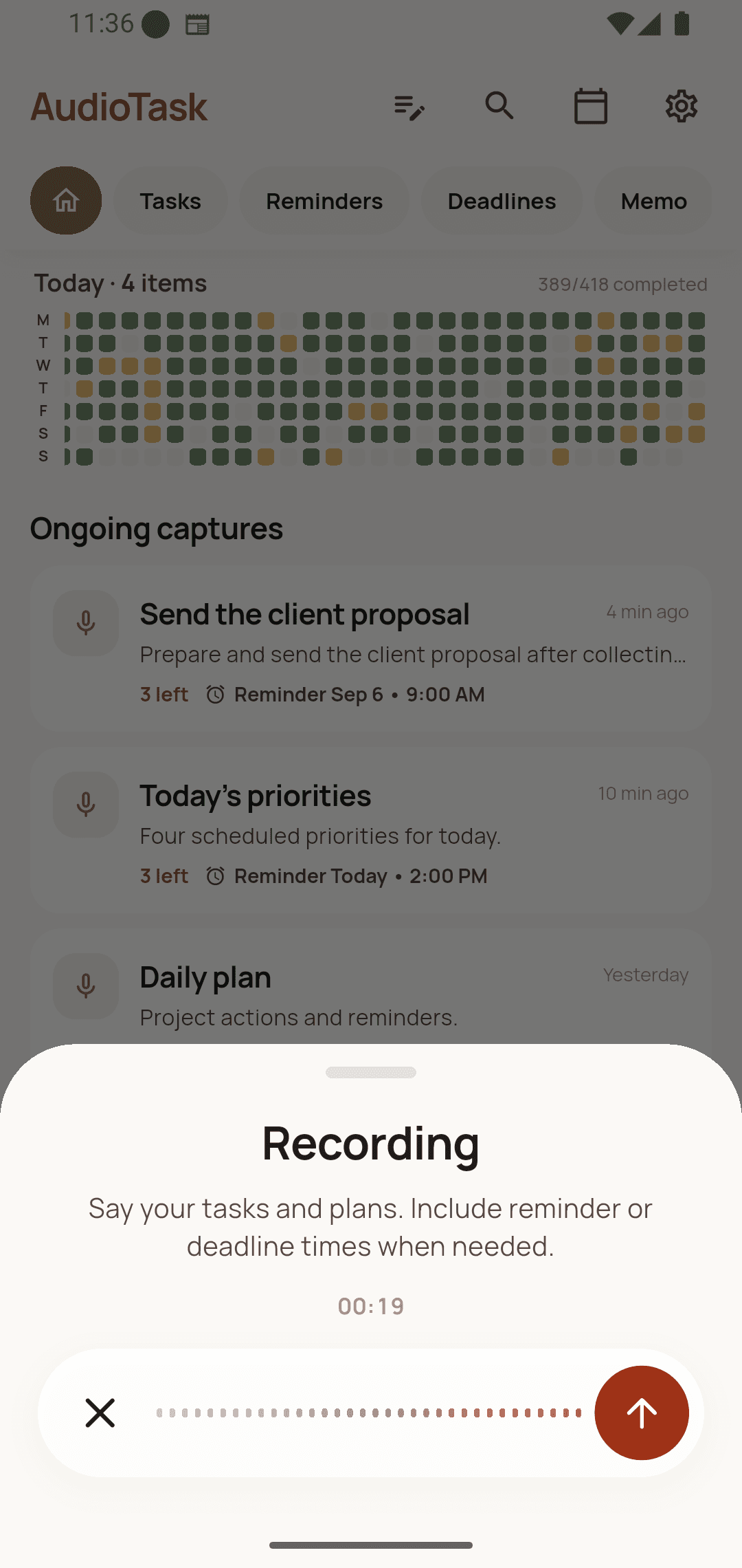 AudioTask app screenshot 1
